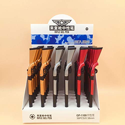 3 bolígrafos gel con forma de pistola para oficina miniatura 6