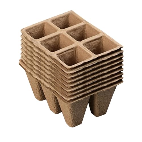 Semenzaio 20pcs Seedling Pots Seed Trays Germination 6 Cells Paper