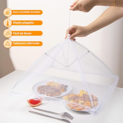 Miniatura 9 de Vintoney Cubierta Protectora Alimentos Fresca, 6 Pcs Mosquitera Comida, Cubierta De Malla Plegable Para Alimentos, Prevenir Moscas,Insectos Y Mosquitos