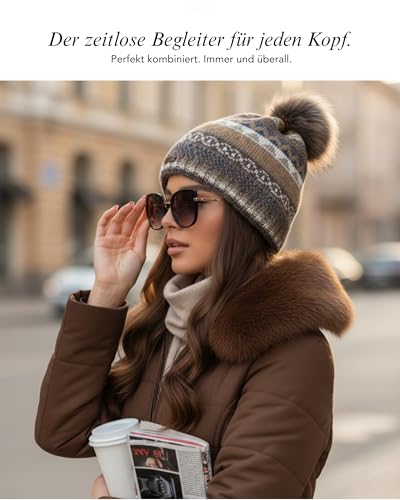 Bonnet à pompon doublé et chaud pour affronter le gel - 5