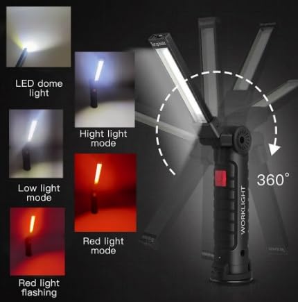 Haofy LED Work Light, Luce Di Ispezione COB Ricaricabile Con 4 Modalità - Foto 4