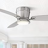 52' Playa Del Ray Modern Hugger Low Profile Indoor Outdoor Ceiling Fan with Light LED Remote Control...