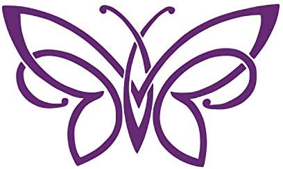 Unique Butterfly [Pick Color] Vinyl Transfer Sticker Decal for Laptop/Car/Truck/Window/Bumper (4" x 2.3", Purple)