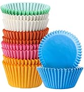 Hendiy Standard Cupcake Liners Greaseproof Paper Baking Cup Colorful Perfect for Cake Balls/ Muff...