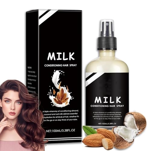 Super Milk Conditioning Hair Primer, Spray acondicionador Super Milk para el cuidado suave del cabello, aroma de coco y almendra -100ml, Para todo tipo de cabellos. (1pcs)