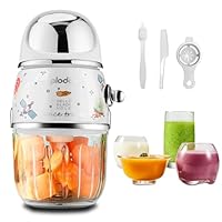 Plodon Babynahrungszubereiter, Mini-Küchenmaschine, süße und kleine Küchenmaschine, Püree-Mixer, Zerkleinerer, 1,2 Tassen, Glasschale mit 6 Klingen, elektrisch (Spaceman-Weiß (eine Schale) (White)
