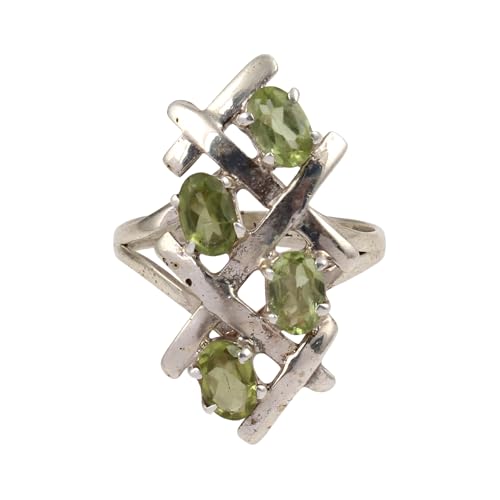 Bague péridot croisée en argent 925 pour votre quotidien