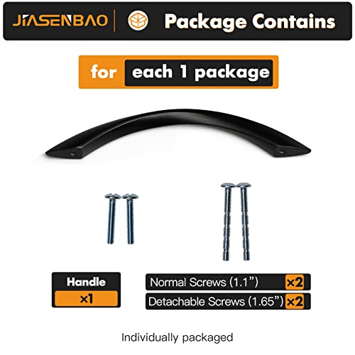 Image of Black Cabinet Pulls 5 Inch Arch Twisted Matte Black Handles Drawer Kitchen Cupboard Bathroom Dresser Cabinet Hardware Zinc Alloy 5 Pack
