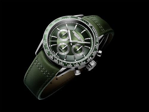 RAYMOND WEIL Freelancer Men's Automatic Watch, Chronograph, Green Dial with Indexes, Stainless Steel, Green Leather Watch, 43.5mm (Model: 7741-SC7-52021)