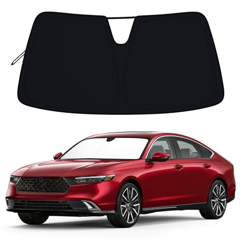 Image of Car Windshield Sun Shade for 2023-2026 Honda Accord| Front Window Sun Visor| 310T Reflective Polyester| UV Heat Insulation Protection| Foldable Sunshade with Storage Pouch