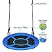 Treeswin Saucer Tree Swing 46 Inch, 800 lb Weight Capacity Outdoor Swing with Tree Strap, Textliene Fabric Waterproof Steel Frame and Carabiner for Playground and Backyard, New Year Day Gifts (Blue)
