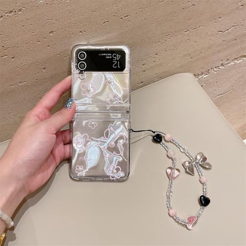 Ensemble 3 pièces de luxe pour Samsung Z Flip 4 finition nacrée haute couture