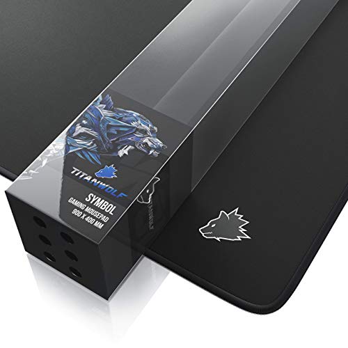 CSL-Computer - XXL Speed Gaming Titanwolf muismat zwart 900 x 400 mm - XXL-muismat - groot tafelonderstel - verbetert de… - Afbeelding 7