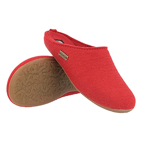 Haflinger HAFLINGER Everest Fundus Filzpantoffeln im schlichten Design Rubin, Gr. 37