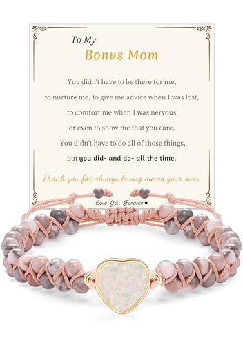 Image of Gifts for Daughter Granddaughter, To My Mom Grandma Wife Girlfriend Sister Jasper Heart Bracelets Birthday Graduation Anniversary Christmas Stocking Stuffers Valentines Mothers Day Jewelry