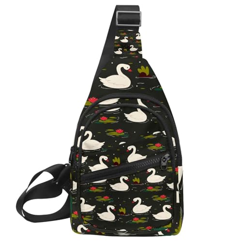 Sac de poitrine homme et femme à motif chat rose pour sorties urbaines