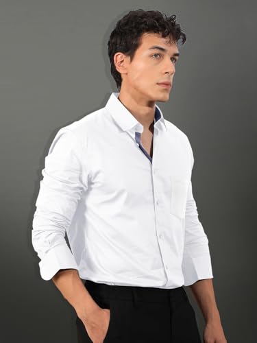 Image of Pinkmint Combo Shirt for Men Cotton Spraed Collar Long Sleeve Formal Shirt (Pack of 2)
