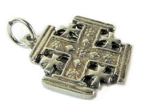 Creative Ventures Jewelry The Cross of Jerusalem Pewter Pendant on Cord Necklace, The Ancient Crosses Collection