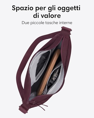 Larkson Borsa A Tracolla Donna Rosso - Solveig Medium - Borsetta Mezzaluna - Borse A Spalla Piccola Elegante E Casual - Regolabile Marsupio Alla Moda - Impermeabile - 5