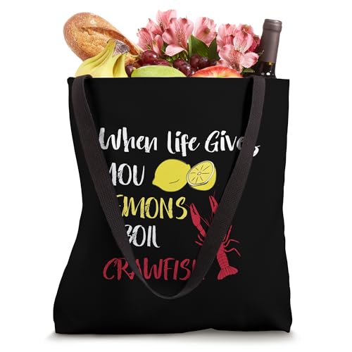 When Life Gives You Lemons Boil Crawfish Funny Crawfish Boil Tote Bag miniatura 4
