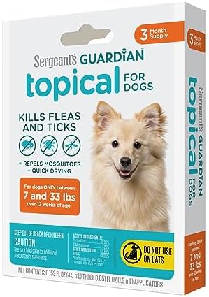 Sergeant’s Guardian Flea & Tick Squeeze On for Dogs 7-33 lbs., 3 Count