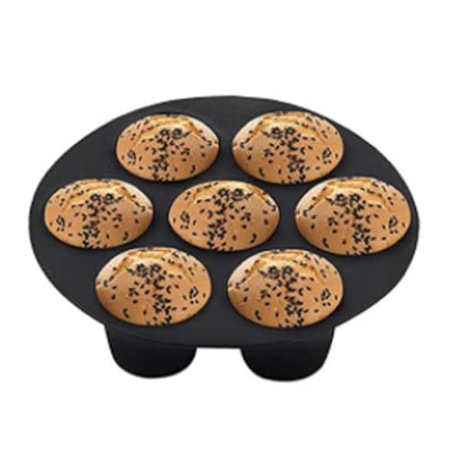 Genérico Molde para Muffins de Silicona - Bandeja 7 Cavidades Mini Cupcakes | Placa de Hornear Resistente al Calor Lavavajillas hacia Chocolates y Tortitas Desayuno 3 Tamaños Opcionales
