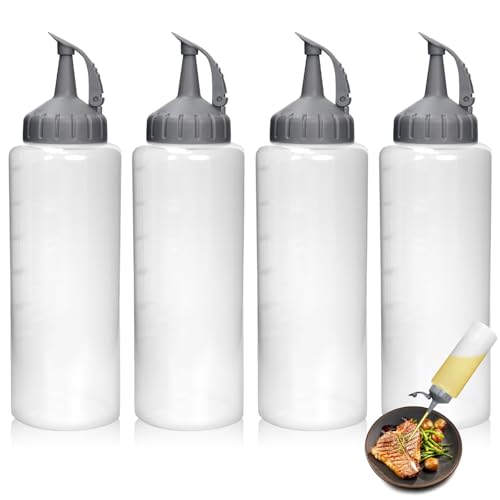KEUYE Oil Bottle for Griddle With Twisting Lids