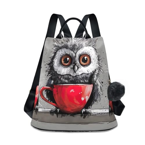 Sac à dos hibou pour femme mode décontractée fermeture éclair arrière antivol