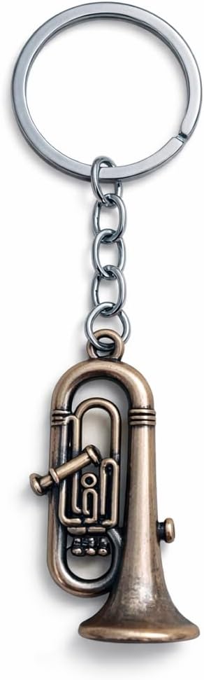Trumpet Keychain – Musical Keychains Bag Charms for Women with Detailed Valves and Bell, Cool Key Chains Gifts for Girls, Friends and Music Lovers