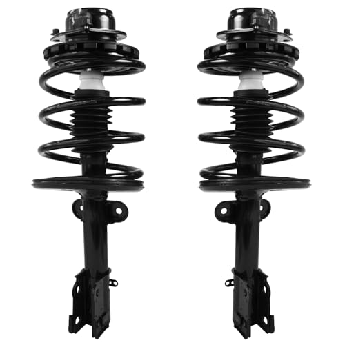 Image of Detroit Axle - Front Struts Kit for 2000 Chrysler Grand Voyager 1996-2000 Town & Country Dodge Plymouth Grand Caravan Voyager 2 Struts with Coil Spring 4 Inner Outer Tie Rods Replacement Suspension