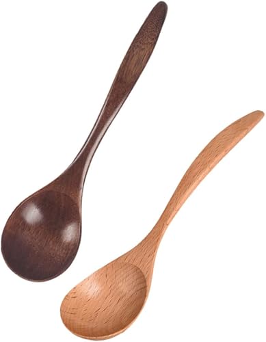 Cuchara de madera Cuchara decorativa de postre cucharas de helado cucharas redondas para pastel cucharas de madera Serveware de arroz coreano
