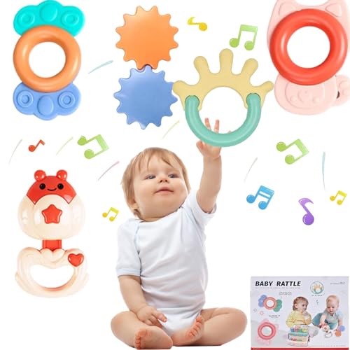 PERSEVERANCE Sonajero Mordedor Bebe, 5 Piezas Juego de Juguetes de Sonajeros de Bebé para 0-3 6 9 12 18 Meses bebés recién Nacidos PERSEVERANCE Sonajero Mordedor Bebe, 5 Piezas Juego de Juguetes de Sonajeros de Bebé para 0-3 6 9 12 18 Meses bebés recién Nacidos