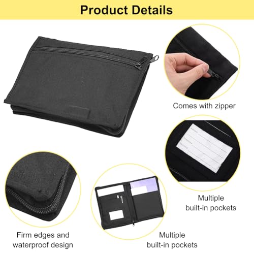 Auto Handschuhfach Organizer, Universal Auto-Dokumenten Organizer, Fahrzeugmappe Dokumentenmappe, Multifunktionale Registrierung Brieftasche für Parkausweis, Zulassungskarte, Dokumente (Schwarz)