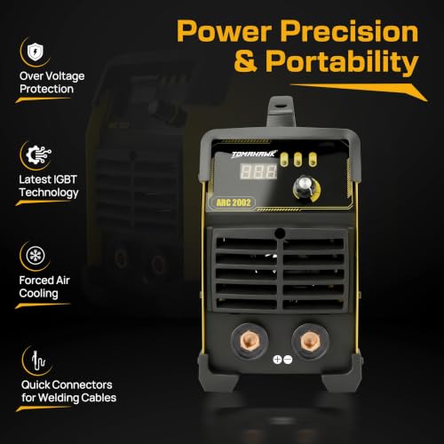 Image of Tomahawk ARC-2002 MMA Arc Welding Machine, 200A | Hot Start & Anti-Stick Function | Single Phase | For Industrial & DIY Welding 1+2 Phase 200A | Heavy Duty & Durable Build