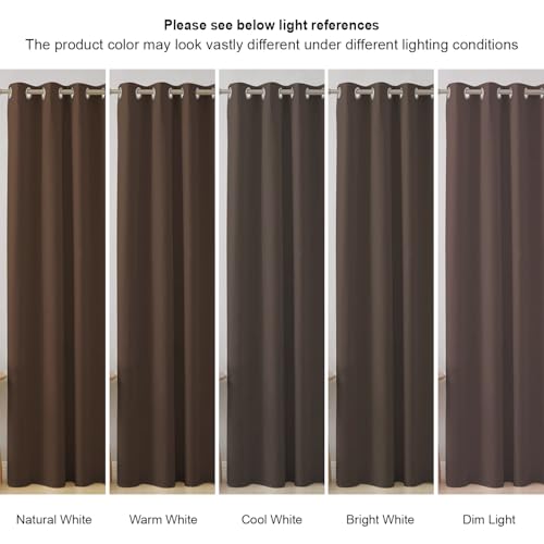 Image of Cloth Fusion Blackout Curtains, Brown, Window 5 ft, Set of 2 | 3-Layer Triple Weave, Up to 90% Light Block, Thermal Insulated, Premium Steel Grommets, Set of 2