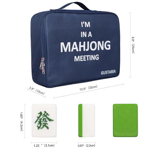 GUSTARIA Chinese Mahjong Set for Adults, 1.65'' Large Size Tiles, Travel-friendly Mahjong Game with 146 Green Tiles & Blue Carrying Bag  
GUSTARIA Chinese Mahjong Set, Perfect for Beginners, 1.65'' Large Size Tiles, Mahjong Game with 146 Green Tiles