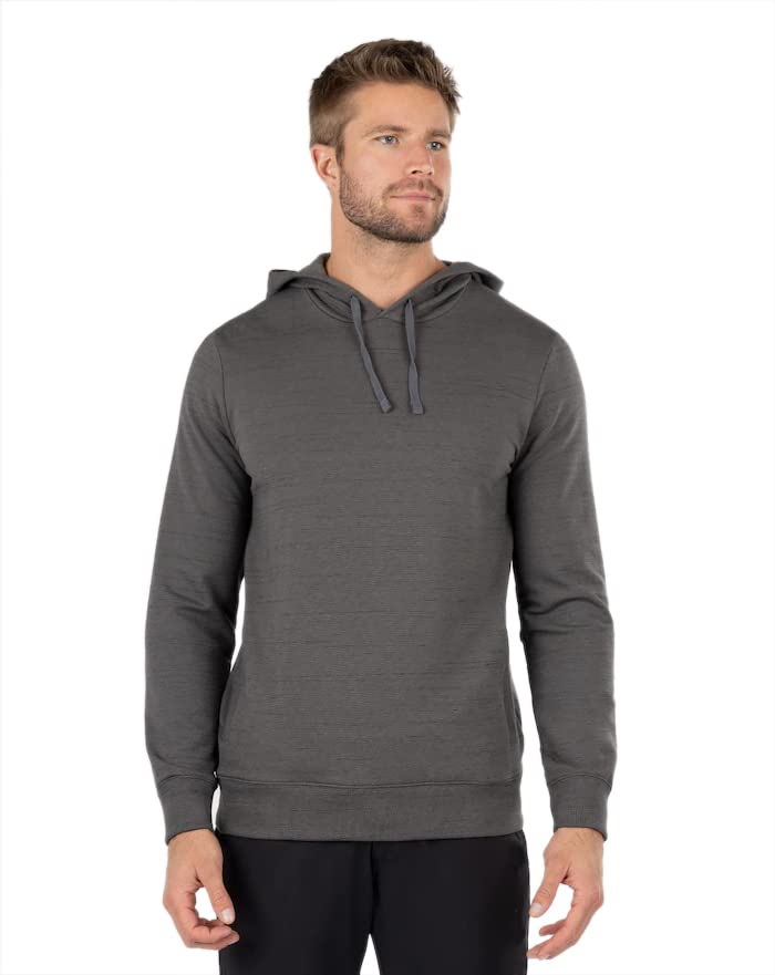 TravisMathew Men's Cloud Hoodie Slub, Gray Pinstripe, 2XL
