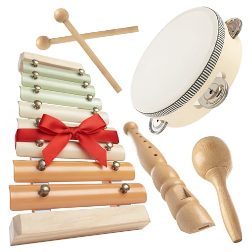 Comfy Cubs 4-Piece Kids Musical Instruments Set - Safe Non-Toxic Montessori Toys for Toddlers - Music Toys for Family Bonding - Designed in The US Toddler Instruments for 3 Year Old and Above