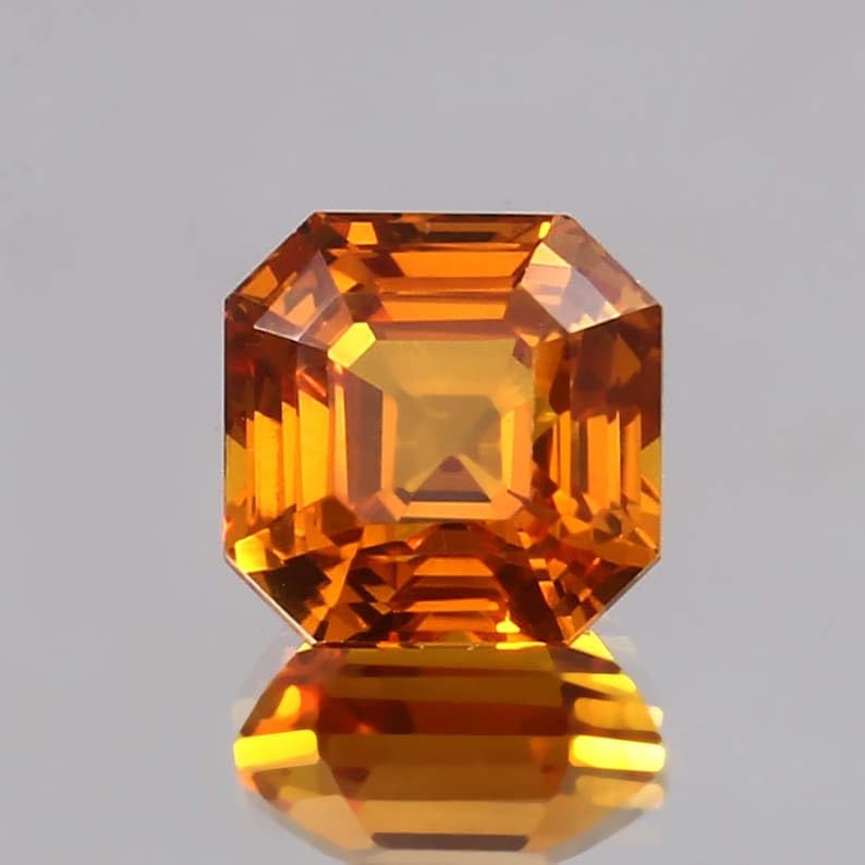 Saphir naturel orange Ceylan 10mm pierre précieuse facettée fabrication bijoux collier - 3