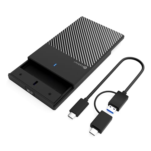 Cablet 2.5 Inch SATA Type C 3.1 HDD/SSD 6GBPS Speed Portable External Enclosure, 7mm and 9.5mm, Tool-Free Design, Supports UASP Max 6TB (Type C) view 1