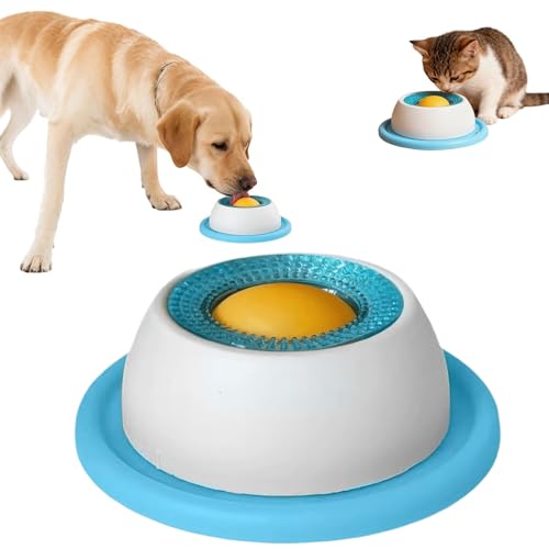 Ciotola Anti Ingozzamento per Cani con Lick Sphere - Ciotola Interattiva a Sfera per Alimentazione Lenta e Snack Liquidi, Design Divertente, Promuove la Salute Mentale, Colore Blu