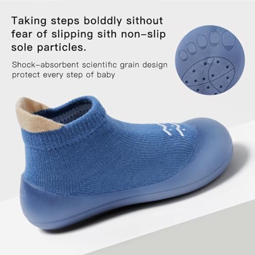 Image of Baby Sock Shoes Baby Walking Shoes Infant Non-Slip Breathable Slippers with Soft Rubber Sole Baby Boys Girls Sneakers