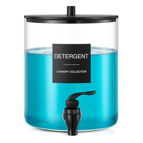 Glass Laundry Detergent Dispenser, 128 oz / 3.5L Fabric...