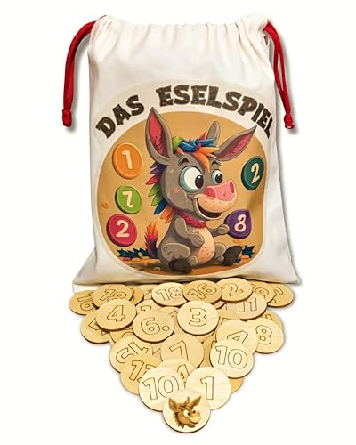 Mutou Das Eselspiel mit 121 Steinen aus Birken-Holz + Partyspiel + Lernspiel Familienspiel Legespiel Holzsteine