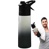 Botella de agua Misting Water de 650 ml – Botella reutilizable para fitness | Botella de agua deportiva portátil a prueba de fugas para la escuela de circulación de senderismo con cuerpo helado y tapa