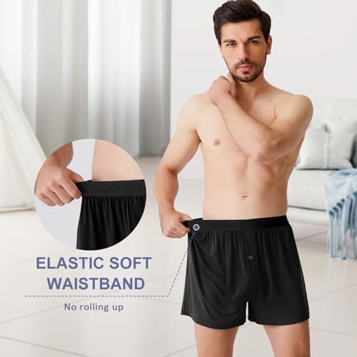 Image of BAMBOO COOL Mens Boxer Shorts Underwear Soft Comfortable Breathable Knit Boxers Short for Men (3 or 5 Pack)