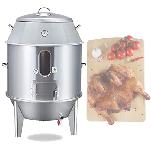 Horno comercial de carbón for pato, versión mejorada y espesada, rejilla for asar de acero inoxidable, uso dual a gas con pantalla de temperatura, costillas, cordero, pollo, máquina for asar