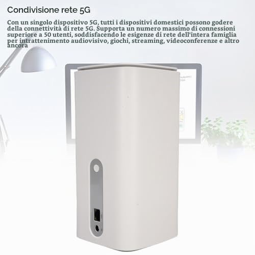 Topiky Router CPE 5G con Slot per Scheda SIM, Router NSA SA WiFi 6 5G Modem Cellulare Dual Band per Modem Internet Wireless Interno per Ufficio Domestico (Spina europea)