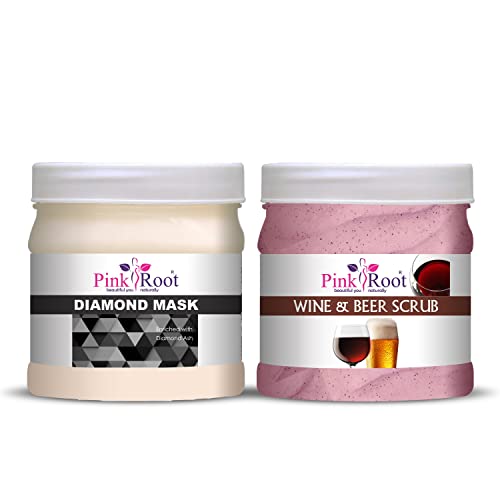 Image of Pink Root Diamond Mask 500gm with Wine & Beer Scrub 500gm