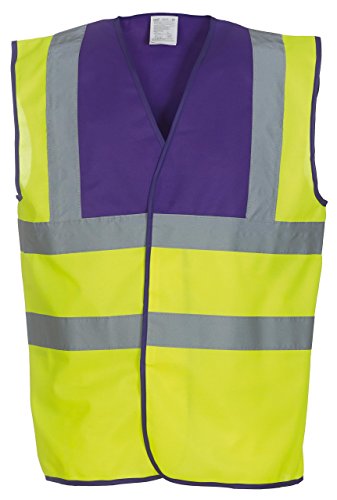 Chaleco acolchado Yoko bicolor morado y amarillo para hombre